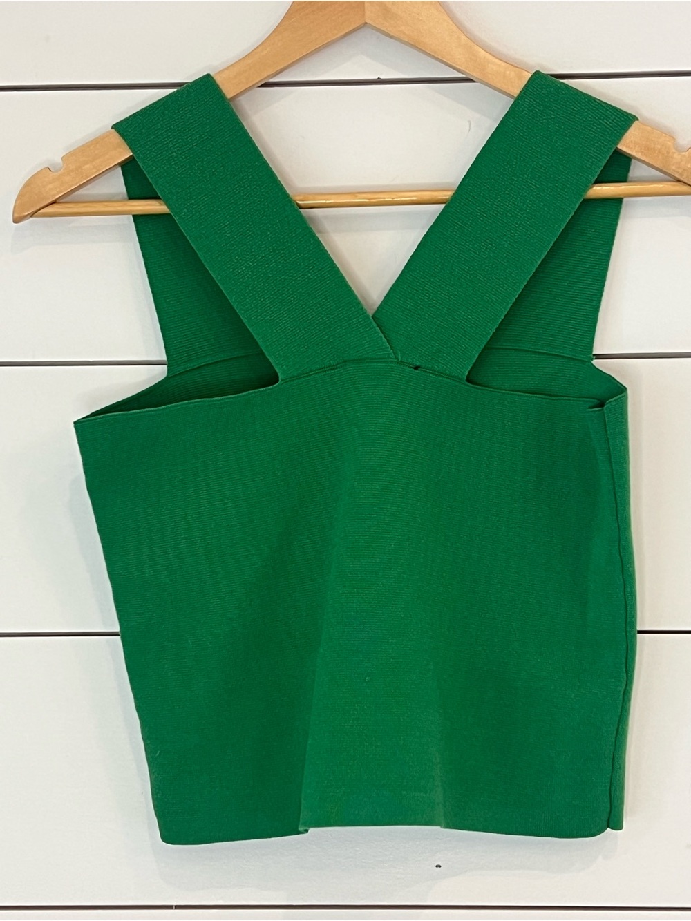 House of Harlow Green Structured Square-Neck Tank/ old money quiet luxury - Picture 3 of 5